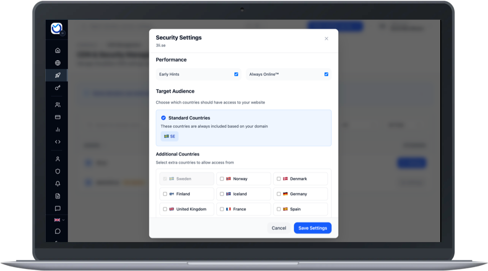 Advanced security with customized rules based on legitimate traffic and your target audience