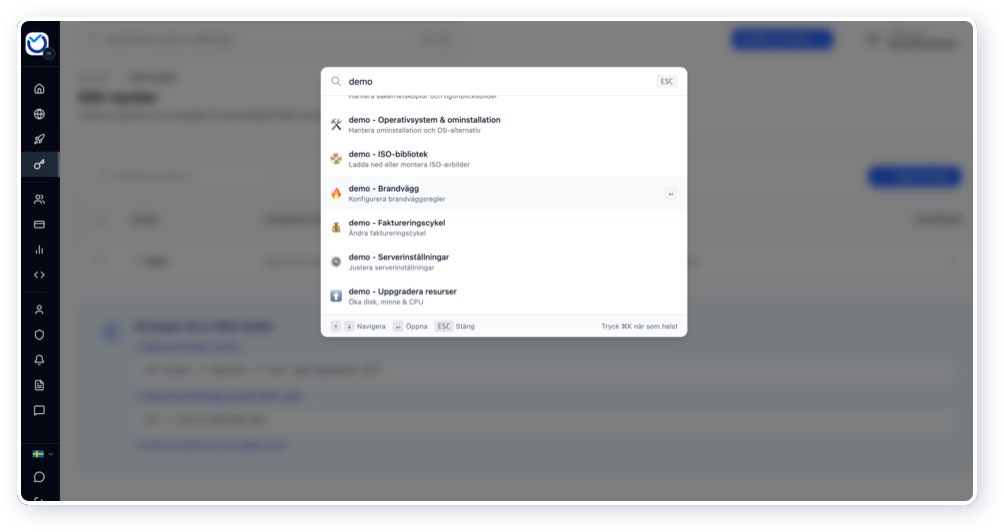 Command palette (Ctrl+K) för snabb åtkomst till alla funktioner.