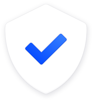 a shield with a tick in it representing safety